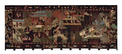 Tolvdelt koromandelskjerm, 1700-tallet av Qing Dynasty Chinese School