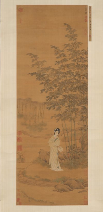 Dame i en bambuslund. av Qiu Ying