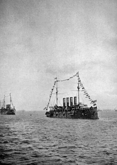 Sjøforsvar utenfor kysten av Portsmouth, 1907 1908. av Queen Alexandra
