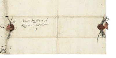 Address leaf of a letter from Elizabeth I of England to Henri IV of France, c.1596 av Queen Elizabeth I of England and