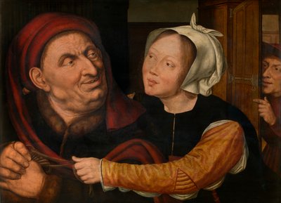 Dårlig-matchede elskere (olje på panel) av Quentin Massys or Matsys