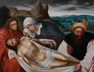 Kristi klagesang (olje på panel) av Quentin Massys or Matsys