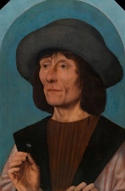 Portrett av en mann med en rosa, 1504-14 av Quentin Massys or Metsys