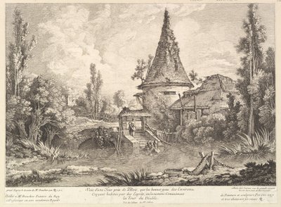 Utsikt over Tower nær Blois, midten av 1700-tallet. av Quentin Pierre Chedel