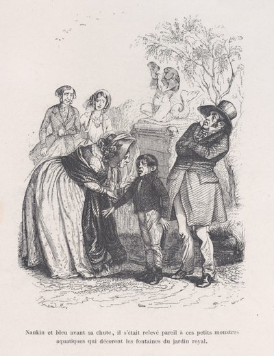 Han reiste seg som de små sjømonstrene som pryder fontenene. fra den lille elendighet..., 1843. av Quichon