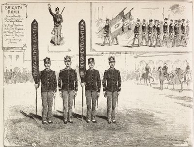 Inspeksjon av Brigade Roma fra den italienske hæren, 16. mars av Quinto Cenni