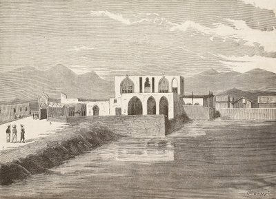 Den italienske viseguvernørens palass, Massawa, Eritrea, gravering fra en tegning av Quinto Cenni og en skisse av Pieragostini, fra L