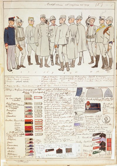 Uniforme varianter av Kingdom of Italy, fargeplate av Quinto Cenni av Quinto Cenni