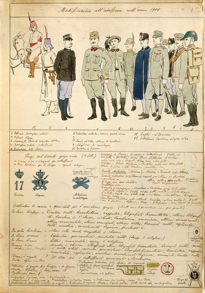Uniforme varianter av Kingdom of Italy, fargeplate av Quinto Cenni av Quinto Cenni