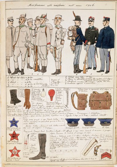 Uniforme varianter av Kingdom of Italy, fargeplate av Quinto Cenni av Quinto Cenni