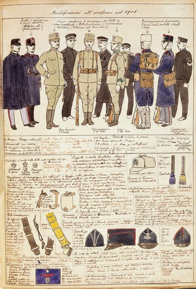 Uniforme varianter av Kingdom of Italy, fargeplate av Quinto Cenni av Quinto Cenni