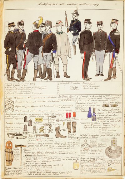 Uniforme varianter av Kingdom of Italy, fargeplate av Quinto Cenni av Quinto Cenni