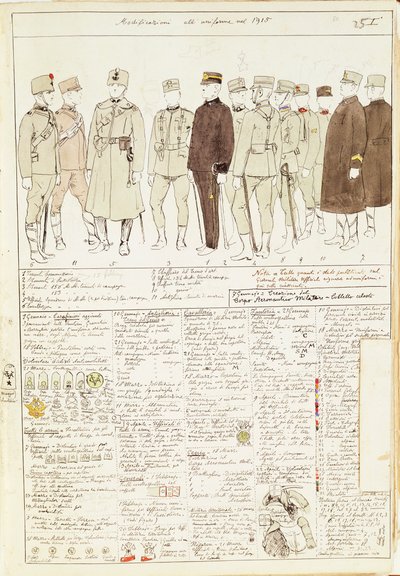 Uniforme varianter av Kingdom of Italy, fargeplate av Quinto Cenni av Quinto Cenni