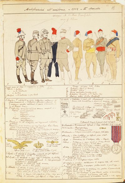 Uniforme varianter av Kingdom of Italy, fargeplate av Quinto Cenni av Quinto Cenni