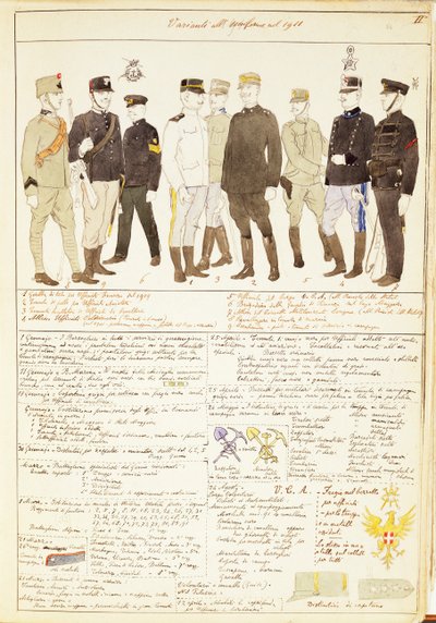 Uniforme varianter av Kingdom of Italy, fargeplate av Quinto Cenni av Quinto Cenni