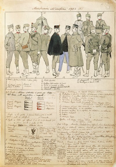 Uniforme varianter av Kingdom of Italy, fargeplate av Quinto Cenni av Quinto Cenni