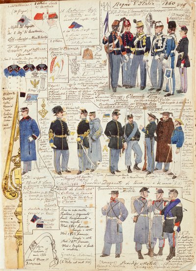 Uniformer og merker fra Kingdom of Italy av Quinto Cenni, fargeplate av Quinto Cenni