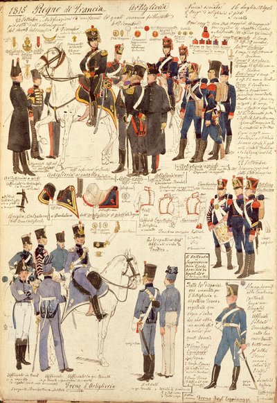 Uniforms of Artillery of Kingdom of France, av Quinto Cenni, fargeplate av Quinto Cenni