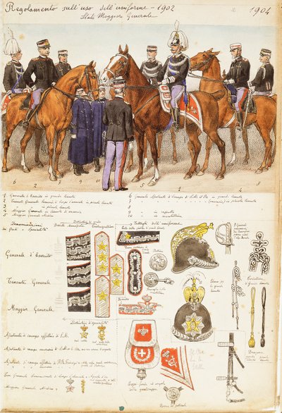 Uniformer of General Staff of Kingdom of Italy, fargeplate av Quinto Cenni av Quinto Cenni