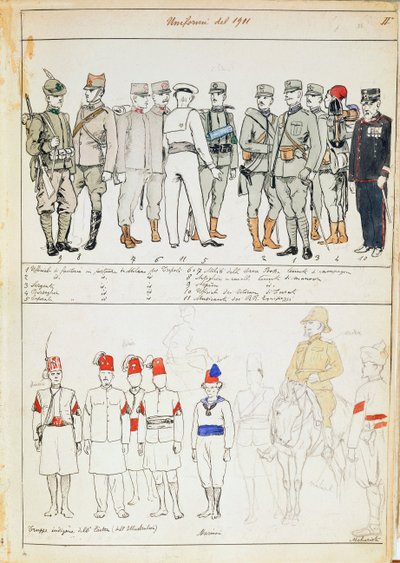 Uniformer of Kingdom of Italy, fargeplate av Quinto Cenni av Quinto Cenni
