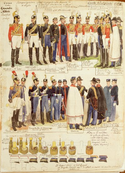 Uniformer of Papal Noble Guards, fargeplate av Quinto Cenni av Quinto Cenni