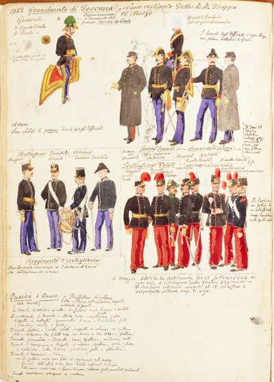 Uniformer of Royal Troops of Grand Duchy of Toscana av Quinto Cenni, fargeplate av Quinto Cenni