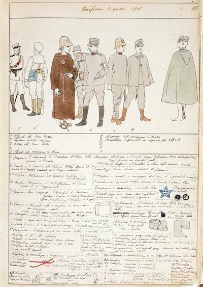 Krigsuniformer fra Kingdom of Italy, fargeplate av Quinto Cenni av Quinto Cenni