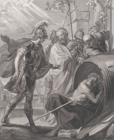 Møtet mellom Diogenes av Sinope og Alexander den store, 1784. av Quirin Mark