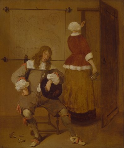 Den trette drikkeren, ca. 1640–69 (olje på panel) av Quiringh Gerritsz. van Brekelenkam