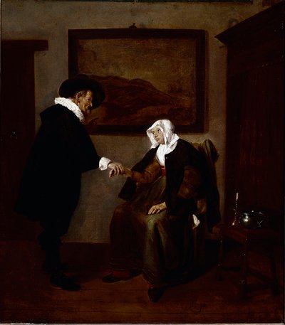 Legebesøket (olje på lerret, ca. 1655) av Quiringh Gerritsz. van Brekelenkam