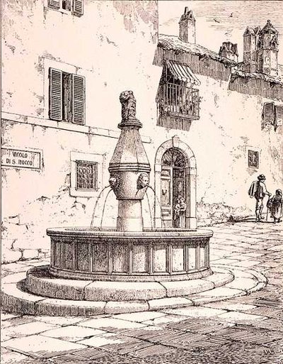 Fountain of the Vicolo di S. Rocco, Viterbo, Italia, fra 