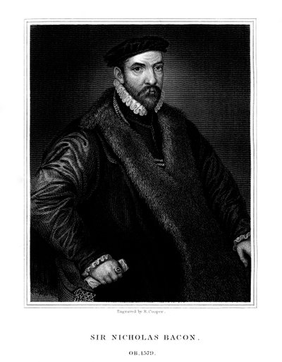 Sir Nicholas Bacon , engelsk politiker, 1826. av R. Cooper
