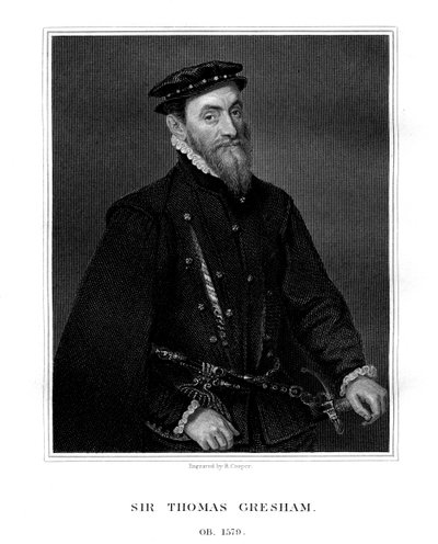 Sir Thomas Gresham, engelsk kjøpmann og finansmann, 1823. av R. Cooper