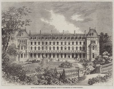 Hotel and Hydropathic Establishment er i ferd med å bli reist i Upper Norwood av R. Dudley