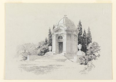 Gjengivelse av et mausoleum av R. E.