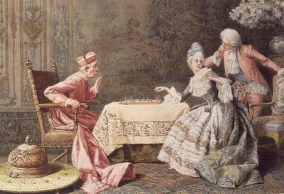 Spille sjakk med kardinalen av R. Raimondi