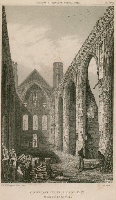 St Stephen's Chapel, Westminster, London, med utsikt mot øst av R. W. Billings