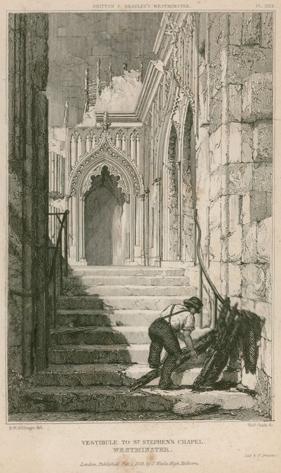 Vestibyle til St Stephen's Chapel, Westminster Palace av R. W. Billings