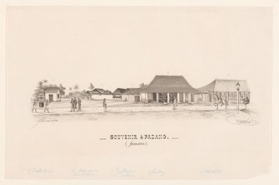 Minne i Padang. (Sumatra) (tittel på objekt) av R. Walthert (signed by artist)