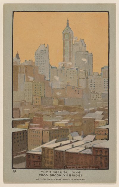 Singer Building fra Brooklyn Bridge av Rachael Robinson Elmer