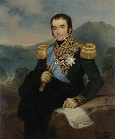 Posthumt portrett av Herman Willem Daendels av Raden Saleh