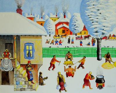 On Christmas Tree, 2006 (olje på lerret) av Radi Nedelchev