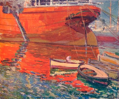 Det røde skipet, Barcelona, c1915 av Rafael Forns y Romans
