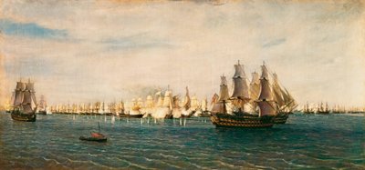 slaget ved Trafalgar, 21. oktober 1805 av Rafael Monleon y Torres