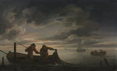 En elvemunningsscene med fisker, andre kvartal av 1600-tallet. av Rafel Govertsz. Camphuysen