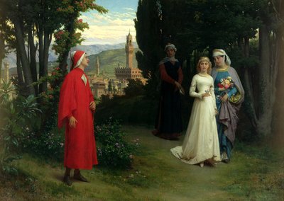 Første møte med Dante og Beatrice av Raffaele Giannetti