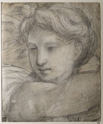 Hodet til en engel, ca. 1520 av Raffaello Sanzio Raphael
