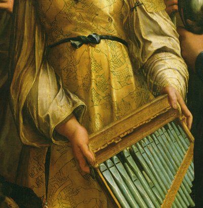 St. Cecilia omgitt av St. Paul, St. Johannes evangelisten, St. Augustin og Maria Magdalena, ca. 1513 (detalj av 182507) av Raffaello Sanzio Raphael
