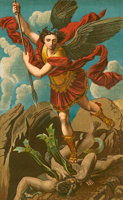 St Michael overvinner Satan av Raffaello Sanzio Raphael