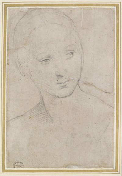 Studie av hodet til en ung kvinne, av Raffaello Sanzio Raphael